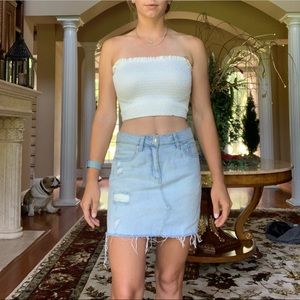 1. State denim skirt